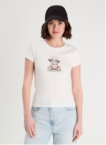 Tee-shirts TKPRINTBEAR femme blanc Cache Cache Tee-shirts TKPRINTBEAR femme blanc Blanc