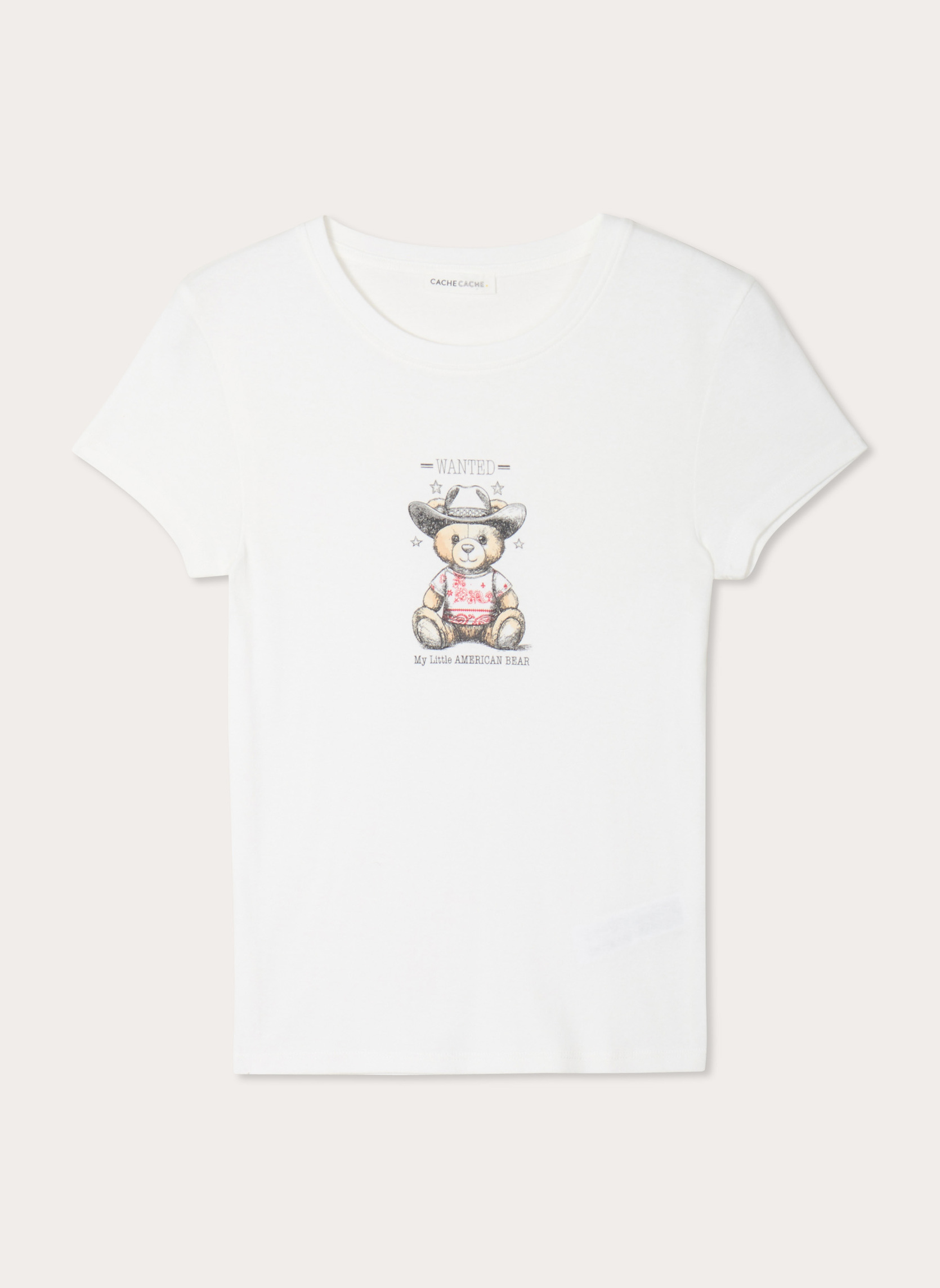Tee-shirts TKPRINTBEAR femme blanc Cache Cache Tee-shirts TKPRINTBEAR femme blanc Blanc