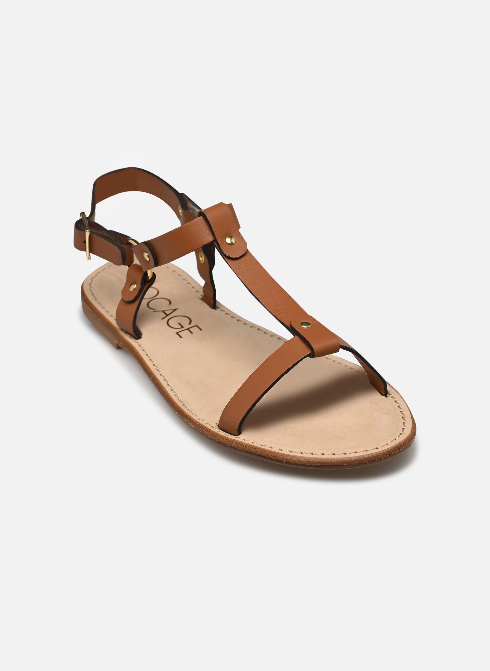 Flache Sandalen GRAZIA damen braun Bocage Flache Sandalen GRAZIA damen braun Cognac