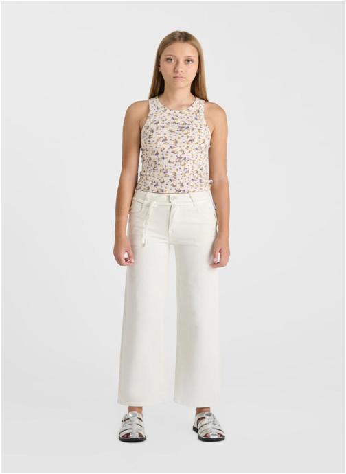 Le temps des cerises Pantalons Pantalon flare en jeans ALEXGI White fille blanc