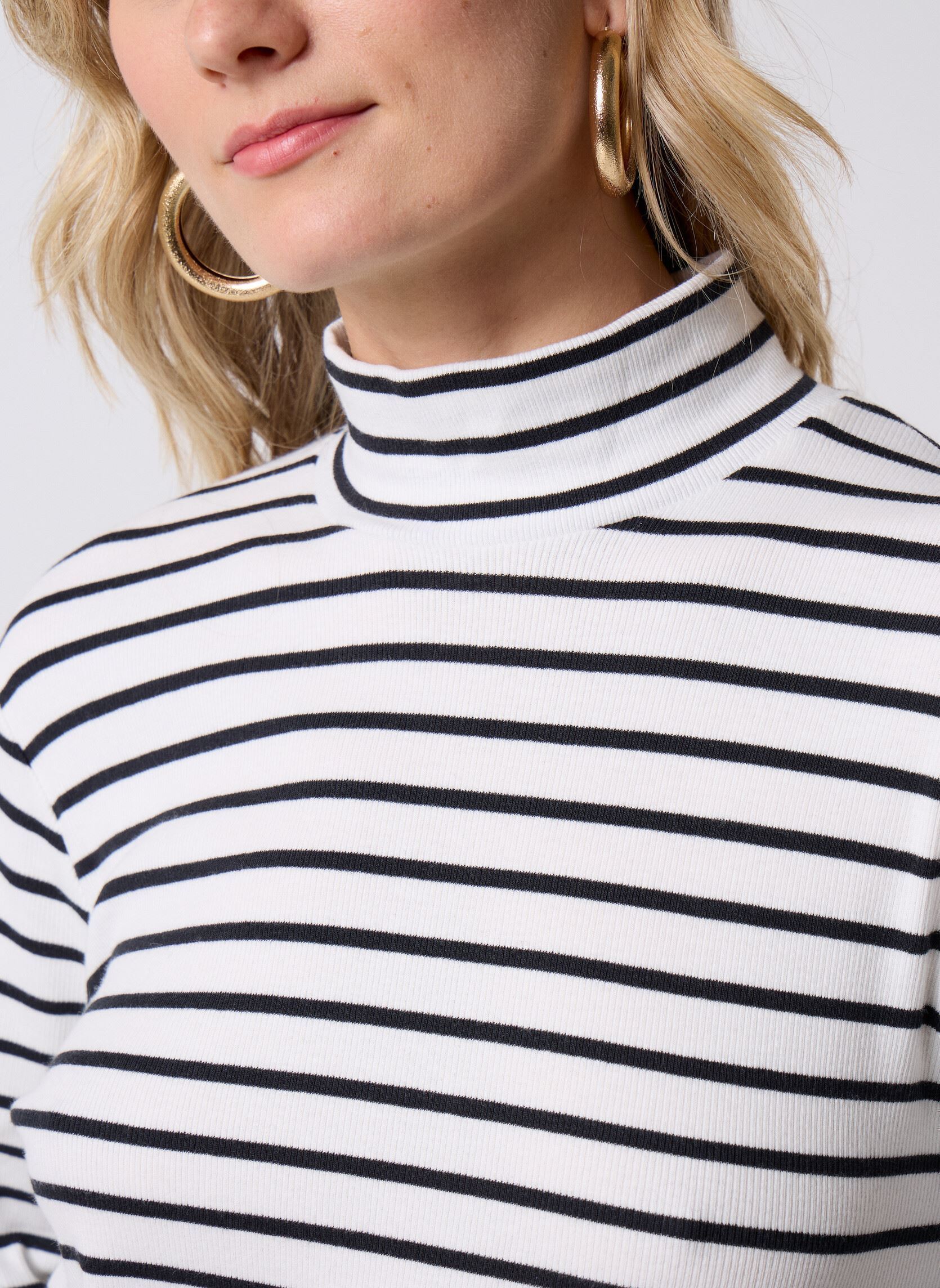Tee-shirts manches longues TIROLI2 femme beige MADE BY Tee-shirts manches longues TIROLI2 femme beige IMP_RAYURE MARIN NOIR_ECRU