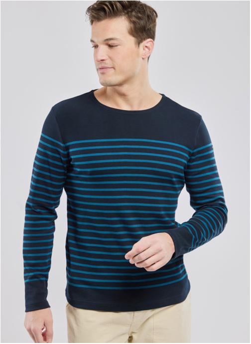 Armor Lux Tee-shirts Marinière 12869 rich navy/green tea homme bleu