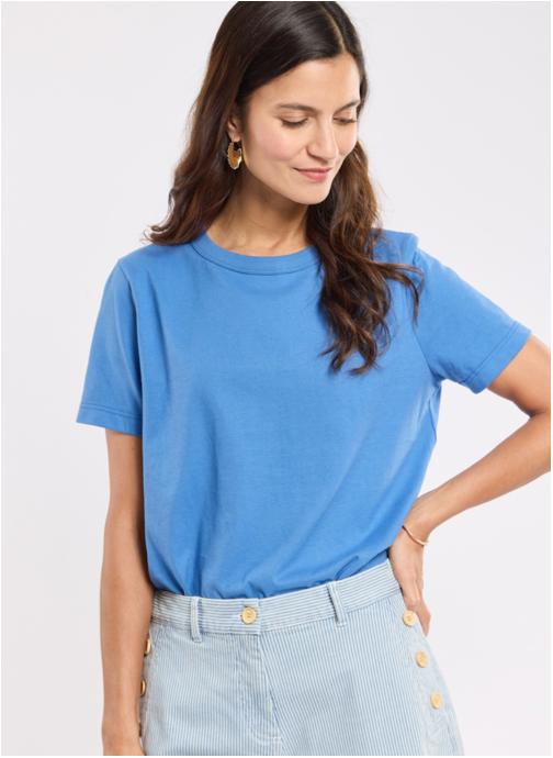 Armor Lux Tee-shirts T-shirt 74203 blanc femme bleu