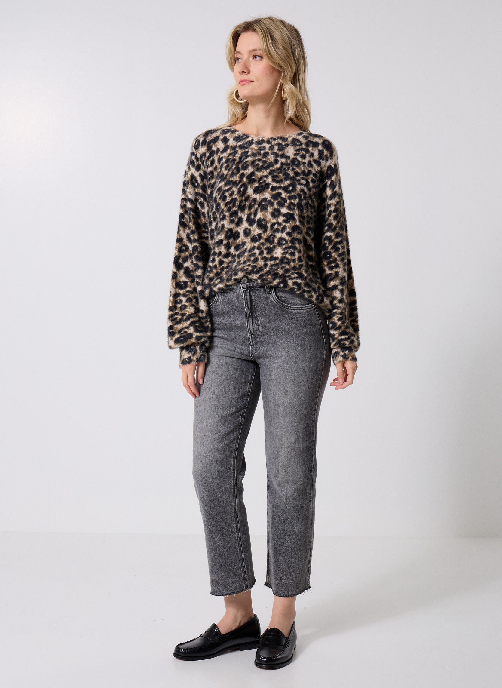 Pullover MONLEO2 damen beige MADE BY Pullover MONLEO2 damen beige IMP_LEOPARD NOIR_BEIGE
