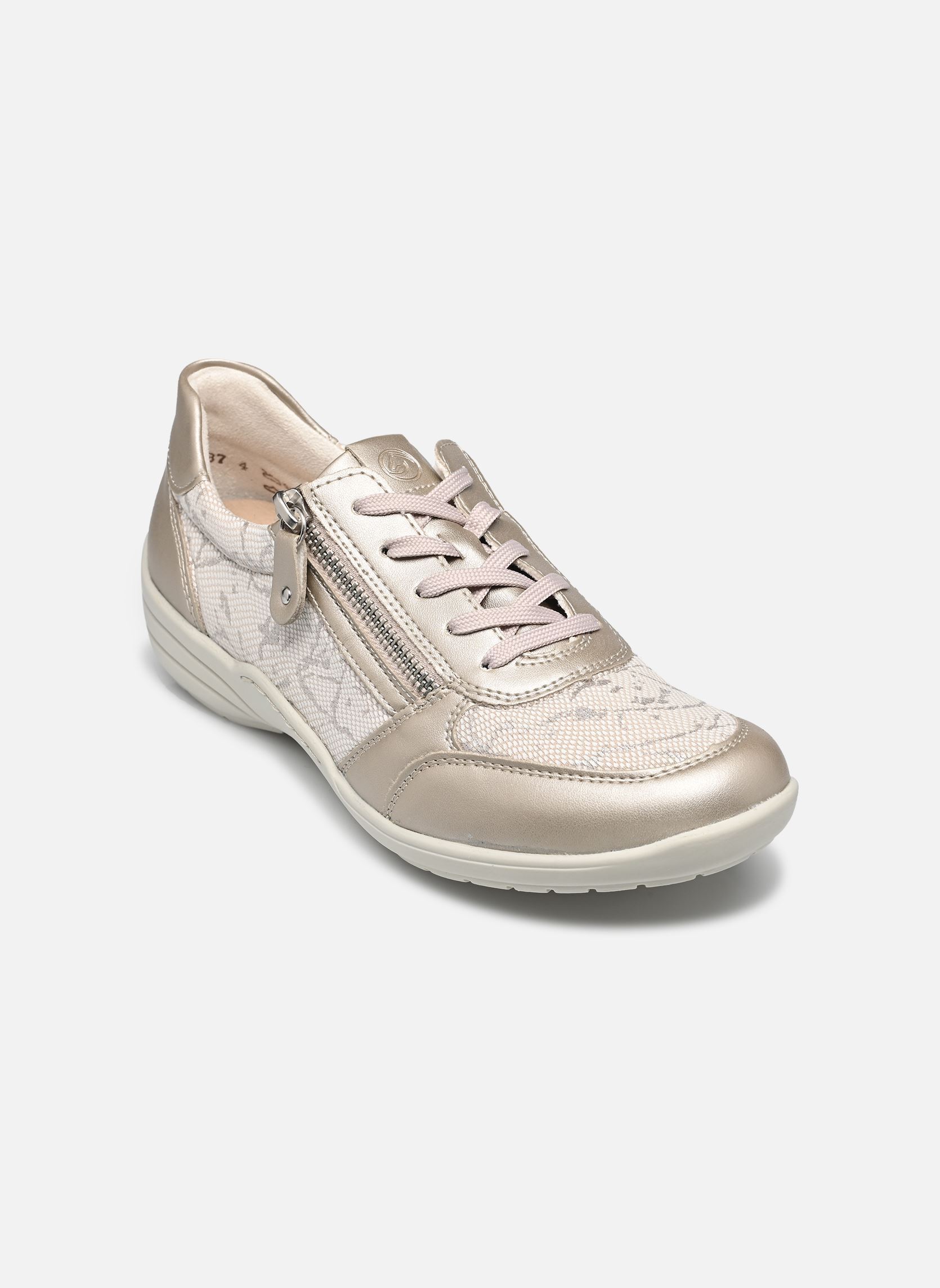 Lage sneakers R7637 dames goud en brons Remonte Lage sneakers R7637 dames goud en brons CHAMPAGNER/BEIGE-WEISS/PEARLCR