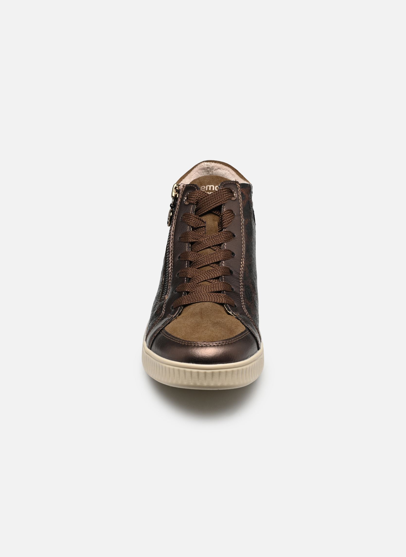 Hoge sneakers D2E70 dames goud en brons Remonte Hoge sneakers D2E70 dames goud en brons ANTIQUE/BISON/ANTIK