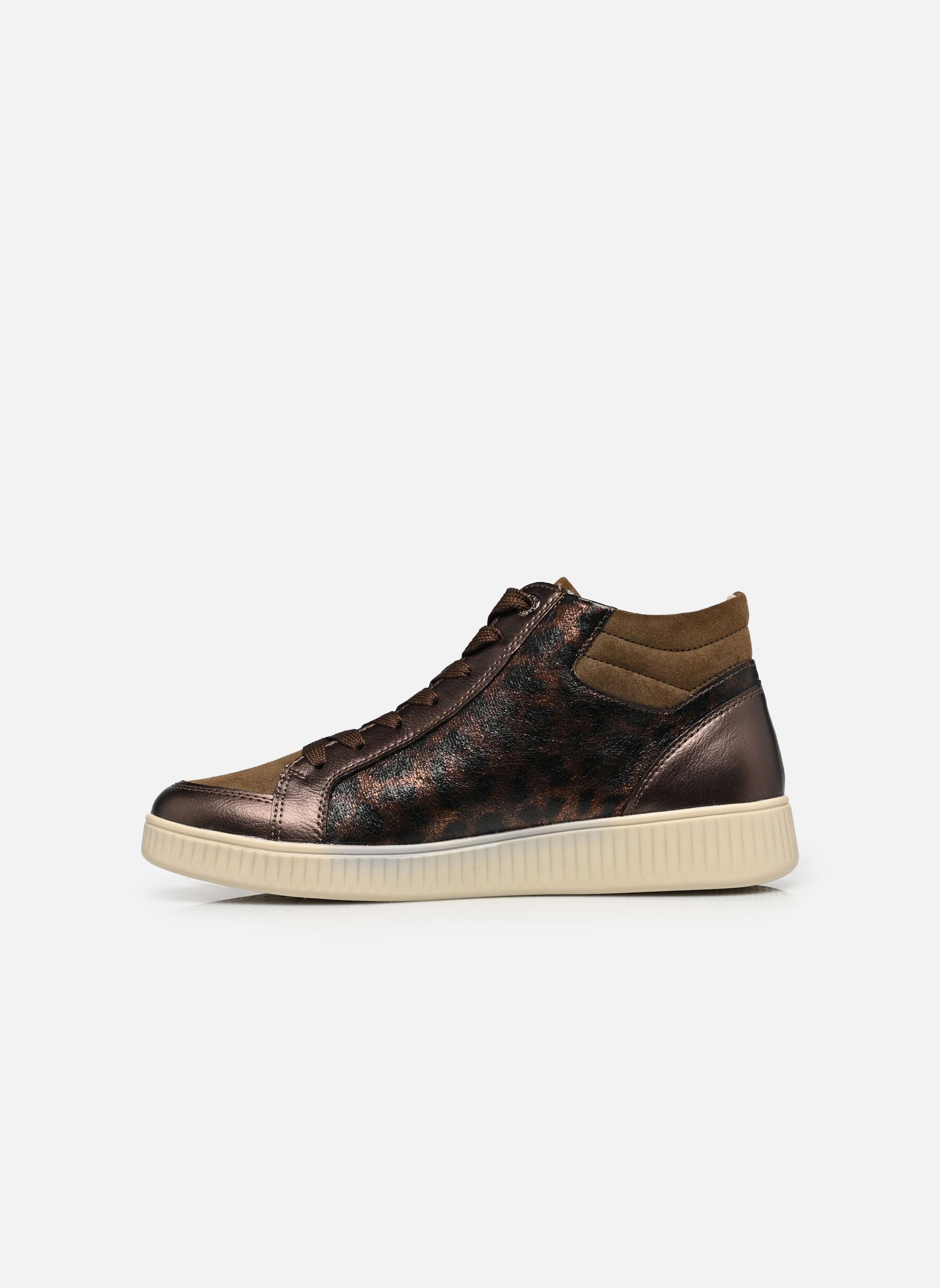 Hoge sneakers D2E70 dames goud en brons Remonte Hoge sneakers D2E70 dames goud en brons ANTIQUE/BISON/ANTIK