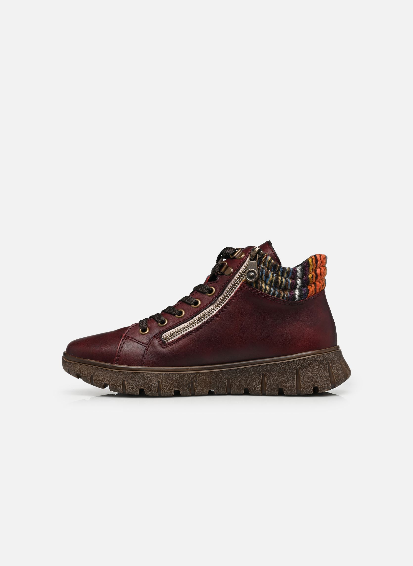 Baskets montantes N1305 femme bordeaux Rieker Baskets montantes N1305 femme bordeaux VINO/ORANGE-MULTI
