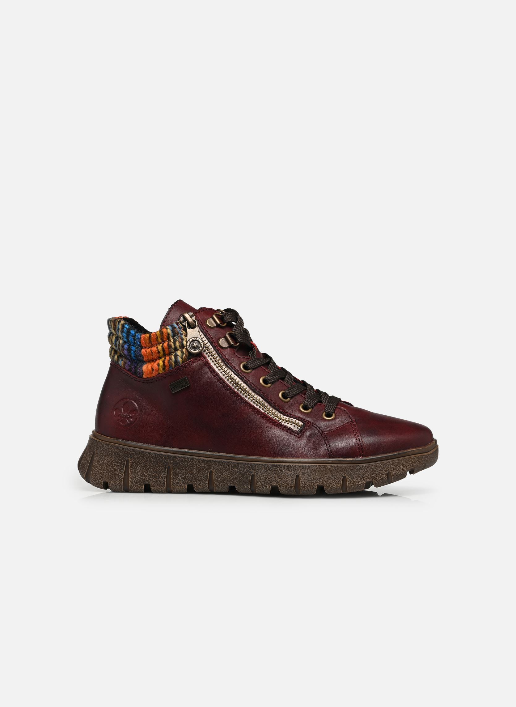 Baskets montantes N1305 femme bordeaux Rieker Baskets montantes N1305 femme bordeaux VINO/ORANGE-MULTI