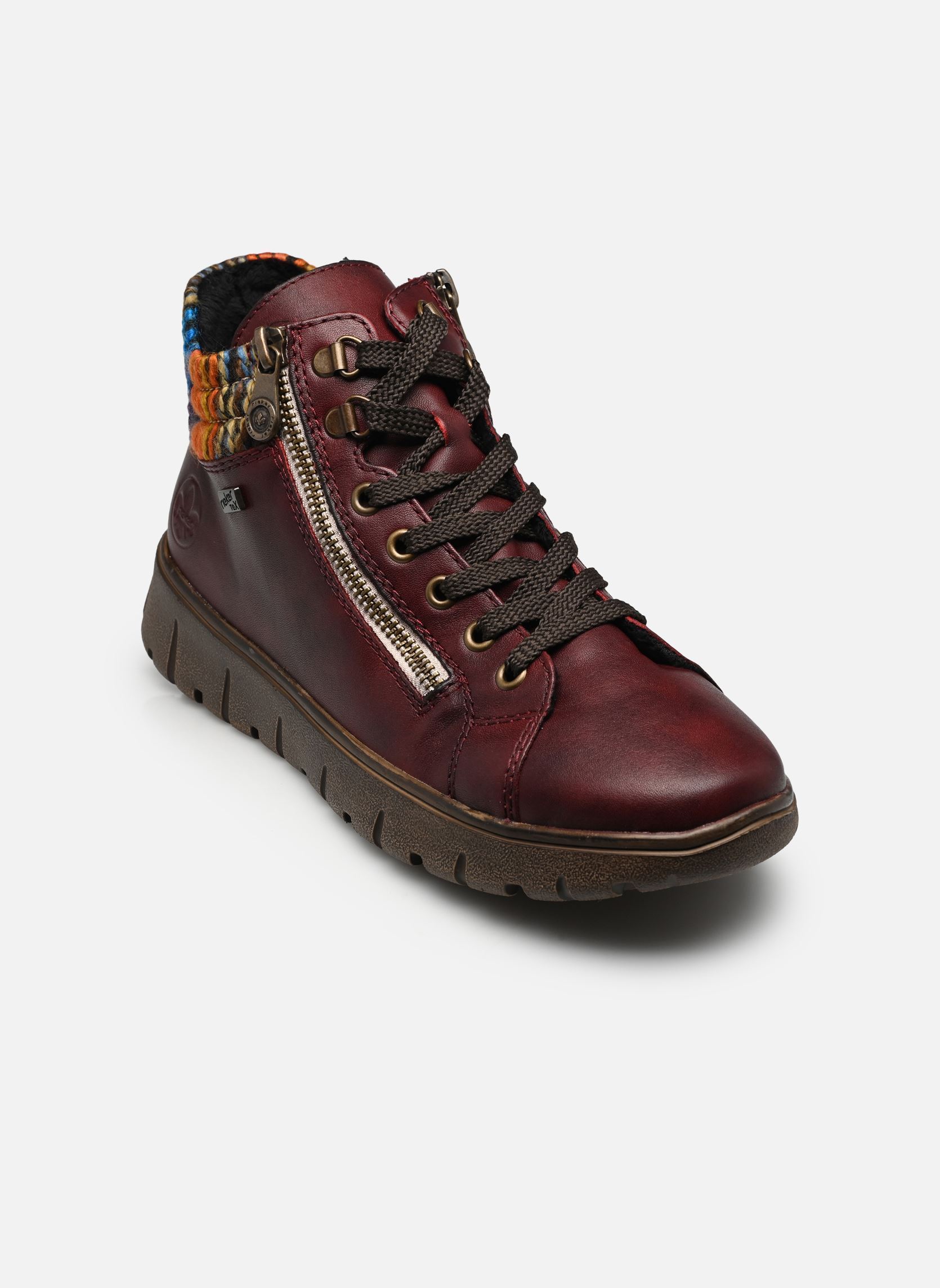Baskets montantes N1305 femme bordeaux Rieker Baskets montantes N1305 femme bordeaux VINO/ORANGE-MULTI