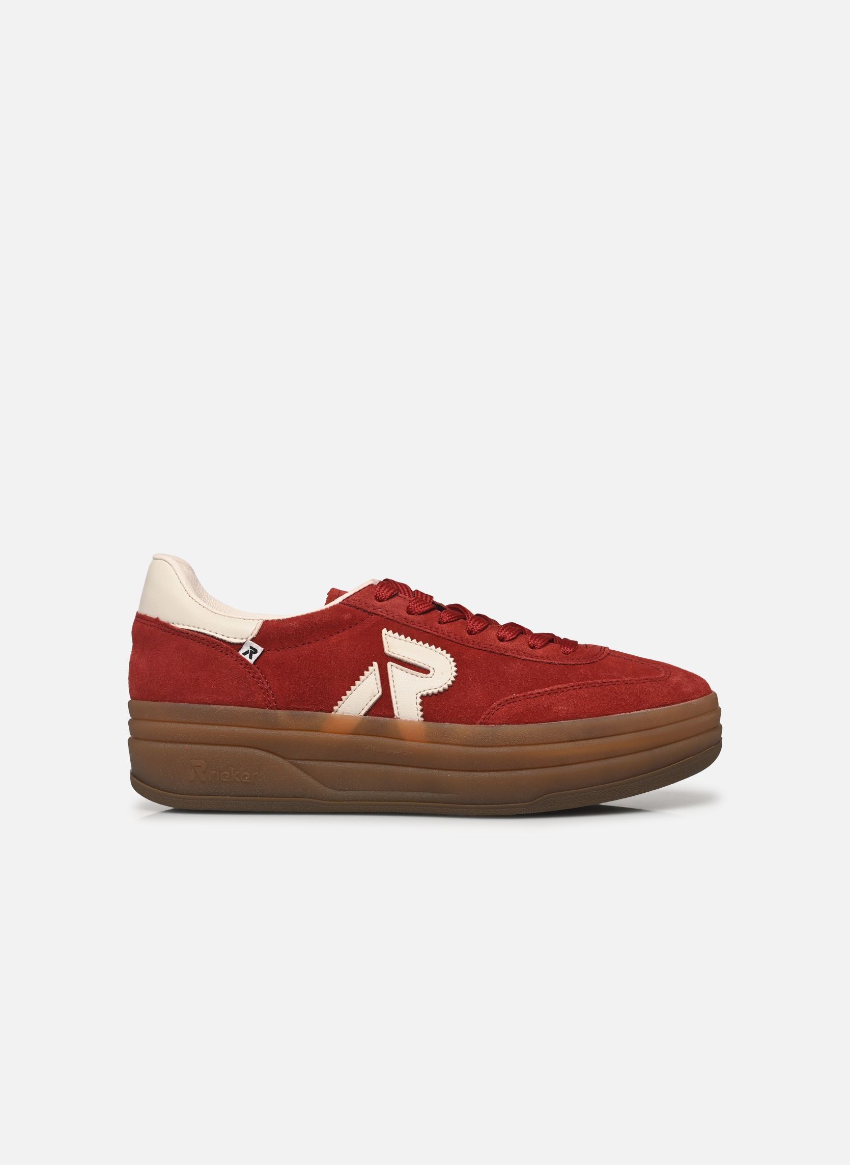 Sleehak sneakers W3700 dames rood Rieker Sleehak sneakers W3700 dames rood MOHN/OFFWHITE