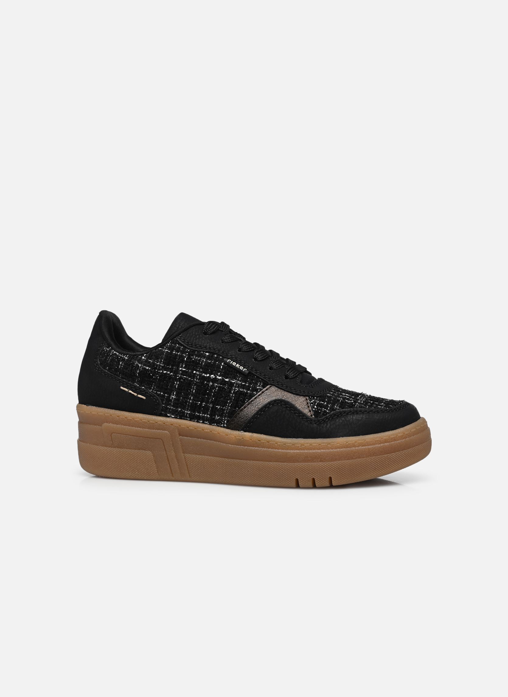 Zapatillas de cuña M7600 mujer negro Rieker Zapatillas de cuña M7600 mujer negro SCHWARZ/SCHWARZ-WEISS/ANTIK