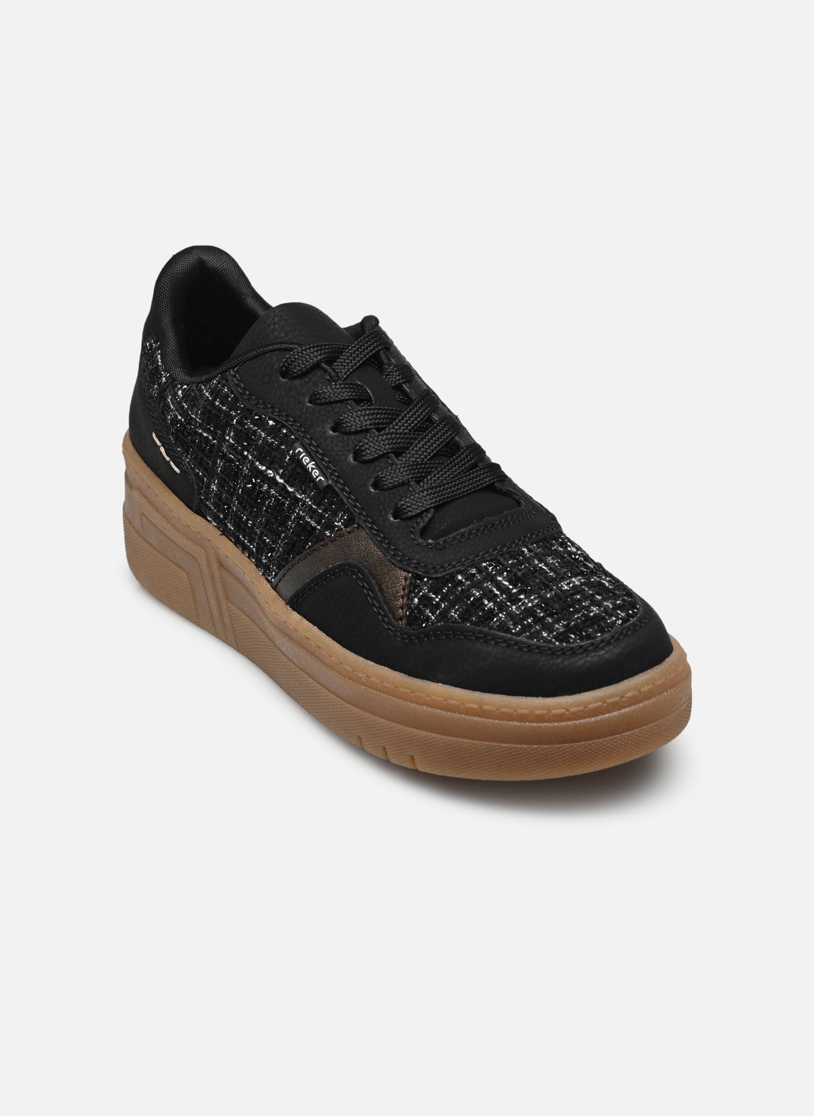 Zapatillas de cuña M7600 mujer negro Rieker Zapatillas de cuña M7600 mujer negro SCHWARZ/SCHWARZ-WEISS/ANTIK
