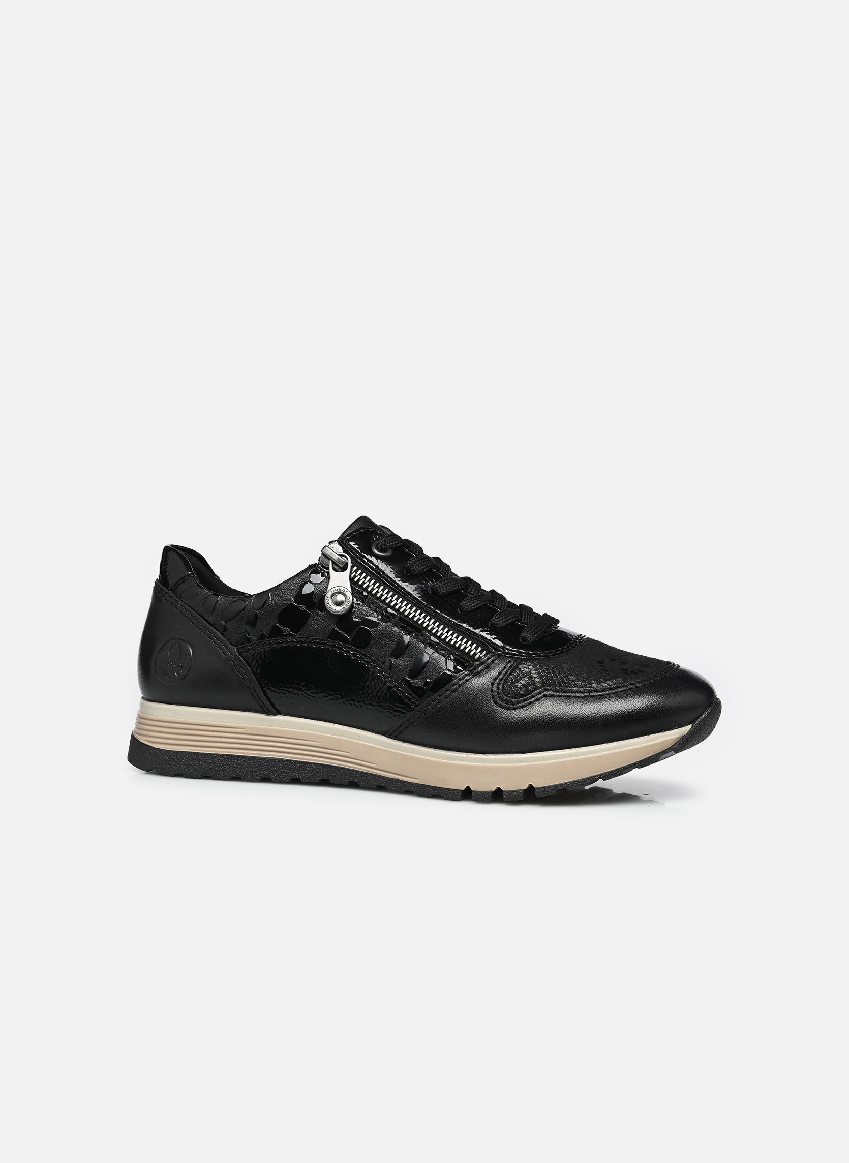 Baskets basses 49003 femme noir Rieker Baskets basses 49003 femme noir SCHWARZ/SCHWARZ-REPTIL/BLACK/S