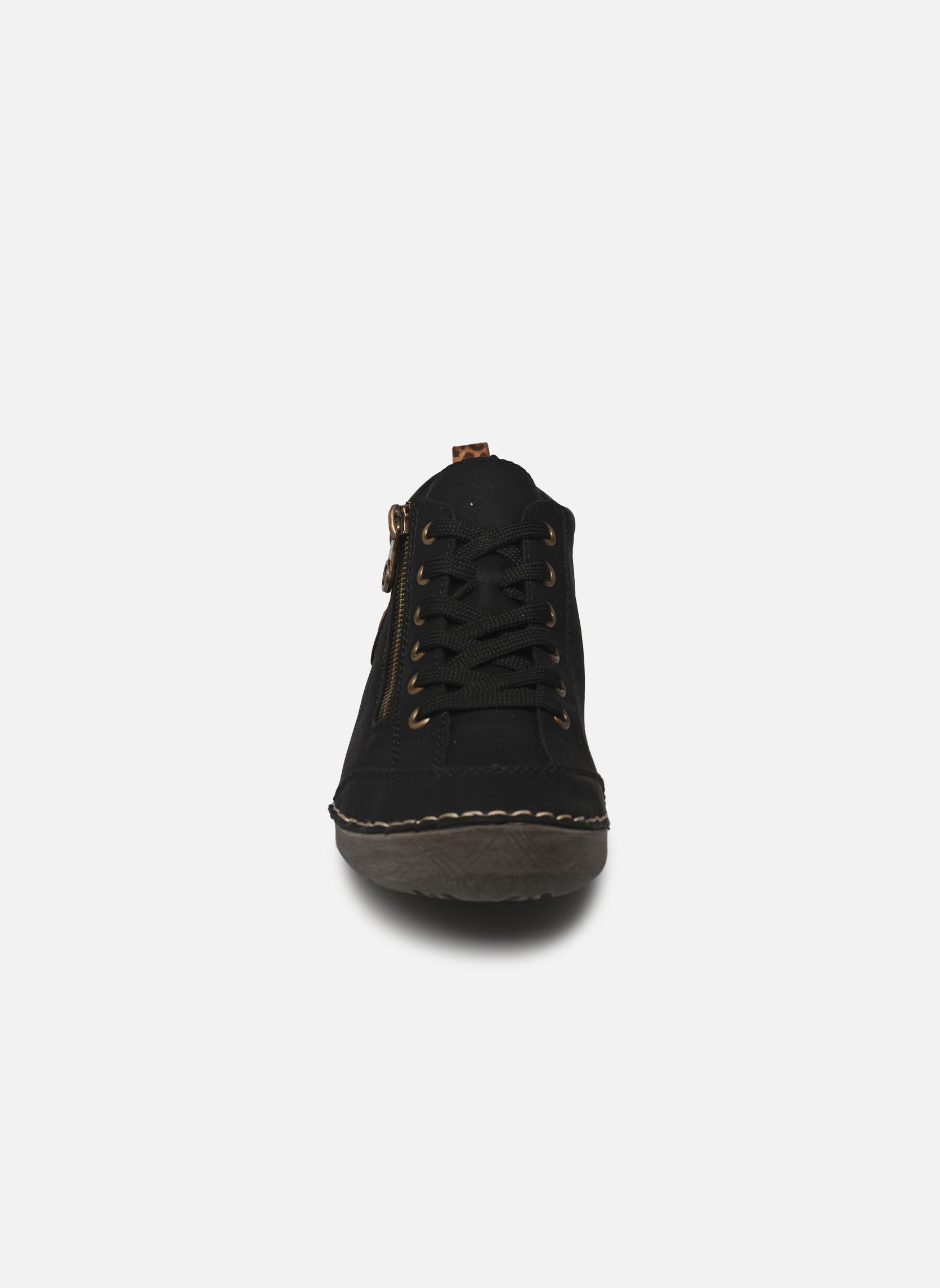 Knöchelhohe Sneaker 52514 damen schwarz Rieker Knöchelhohe Sneaker 52514 damen schwarz SCHWARZ/LEO-NUSS/WOOD