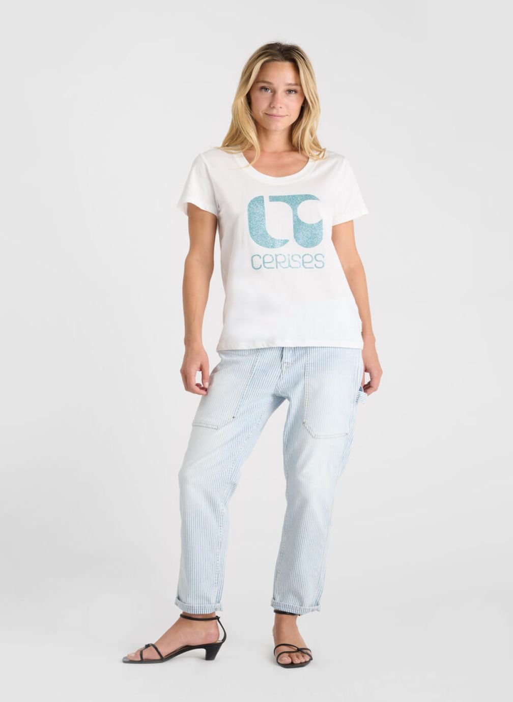 Le Temps Des Cerises Tee shirts Manches Courtes Tee Shirt TAOLO White le-temps-des-cerises-tee-shirts-manches-courtes-tee-shirt-taolo-white