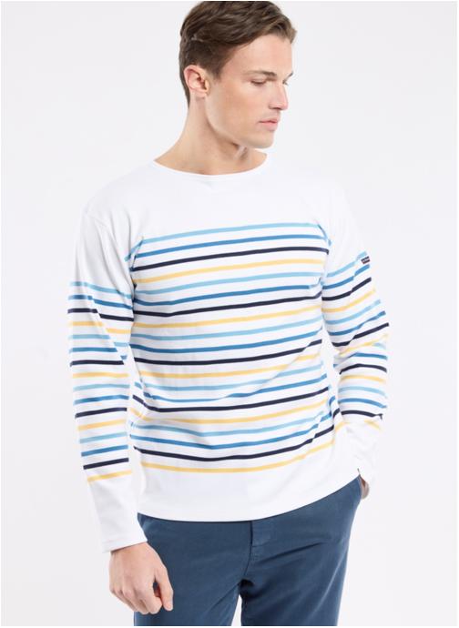 Armor Lux Tee-shirts Marinière 73155 blanc/ multicouleur dark b homme bleu