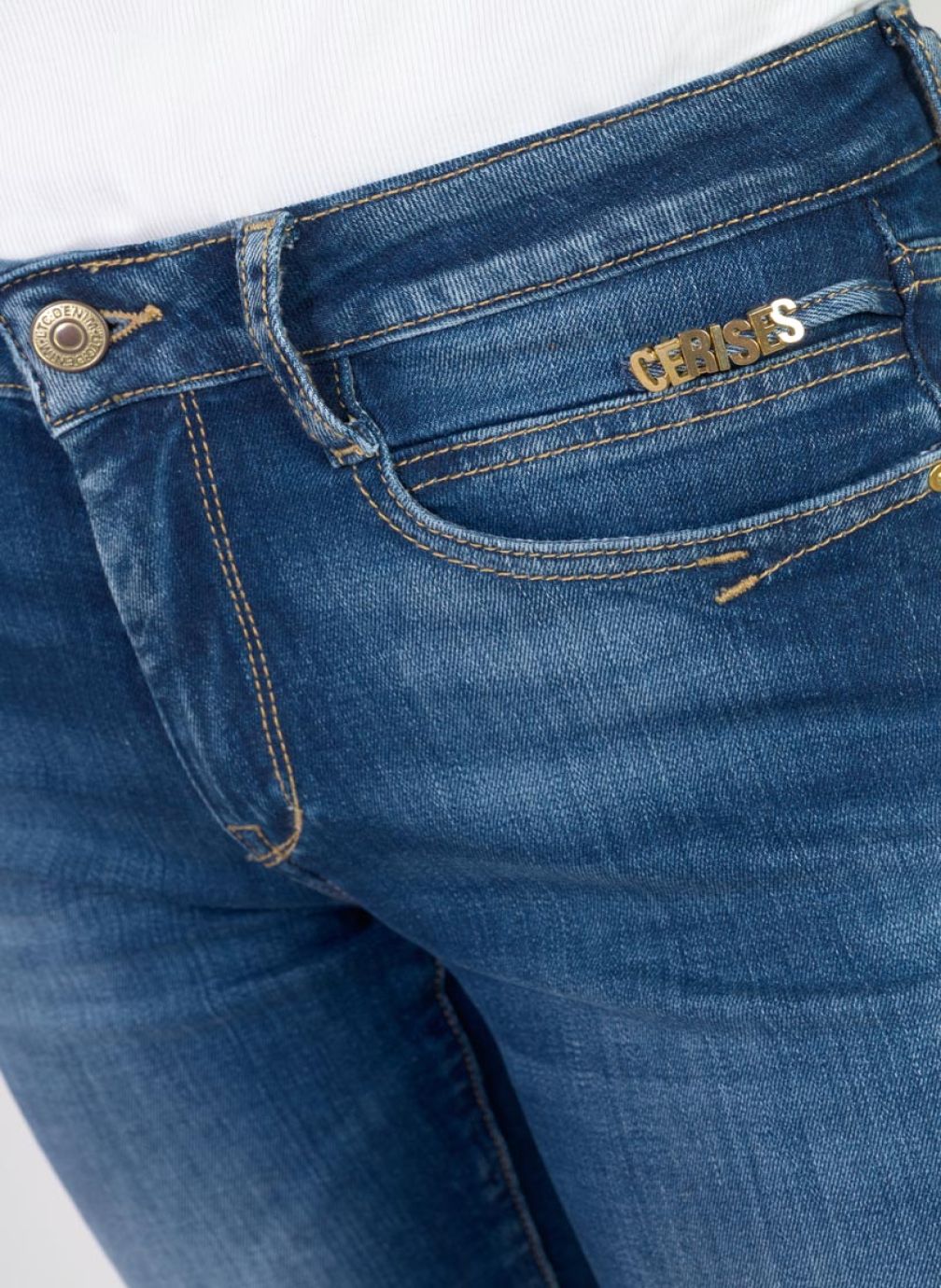 Bermudas Corsaire pantacourt en jeans PHIL Blue femme bleu Le temps des cerises Bermudas Corsaire pantacourt en jeans PHIL Blue femme bleu Bleu