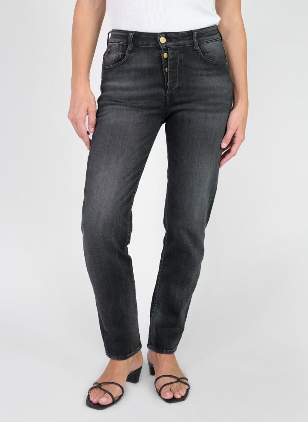 Jeans Larghi A Vita Alta Da Ragazza Le Temps Des Cerises – Modello Svasato 400/60, Tessuto Sfumato - 2