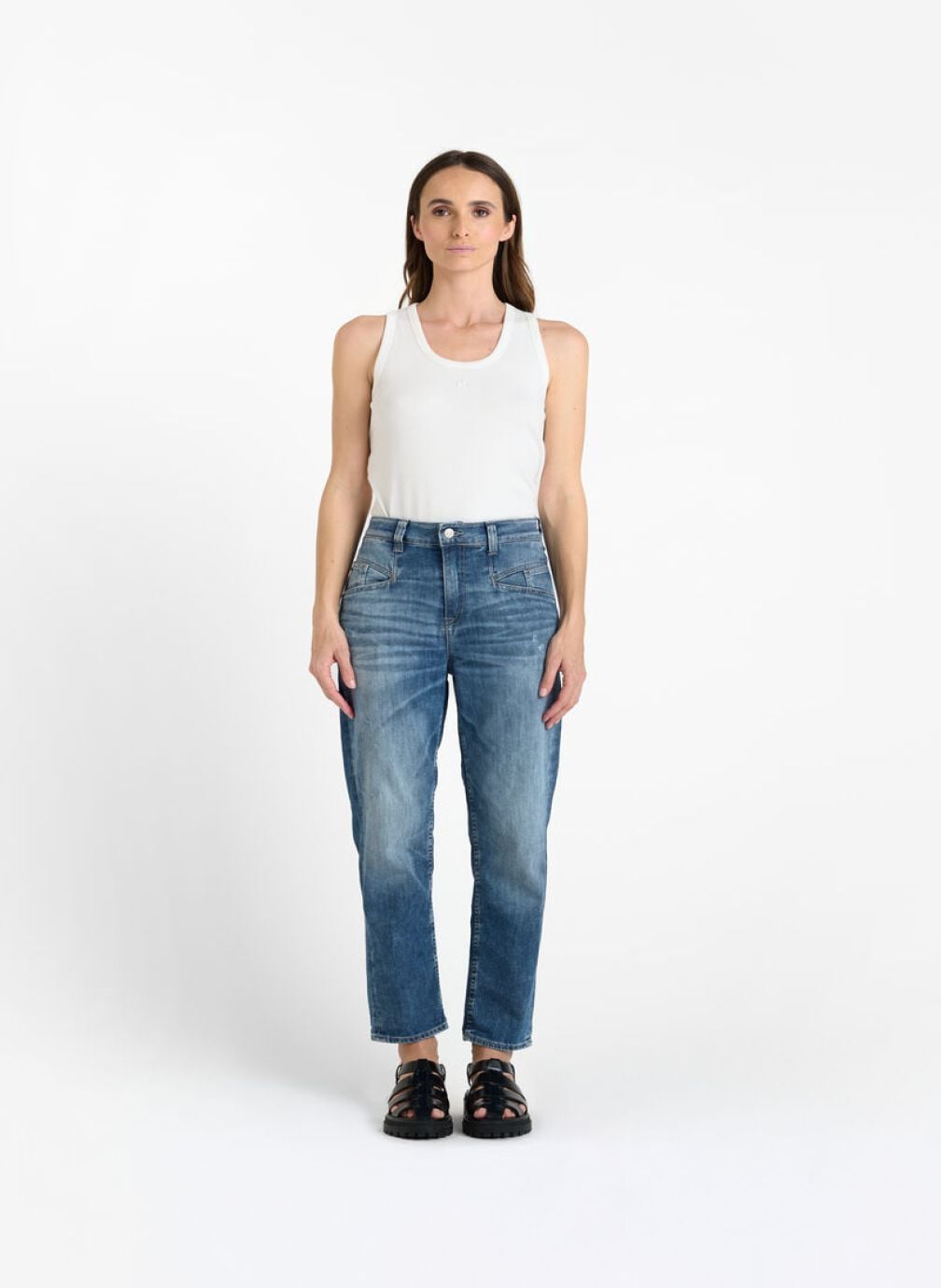 Jeans droit Jeans loose Blue femme bleu Le temps des cerises Jeans droit Jeans loose Blue femme bleu Bleu