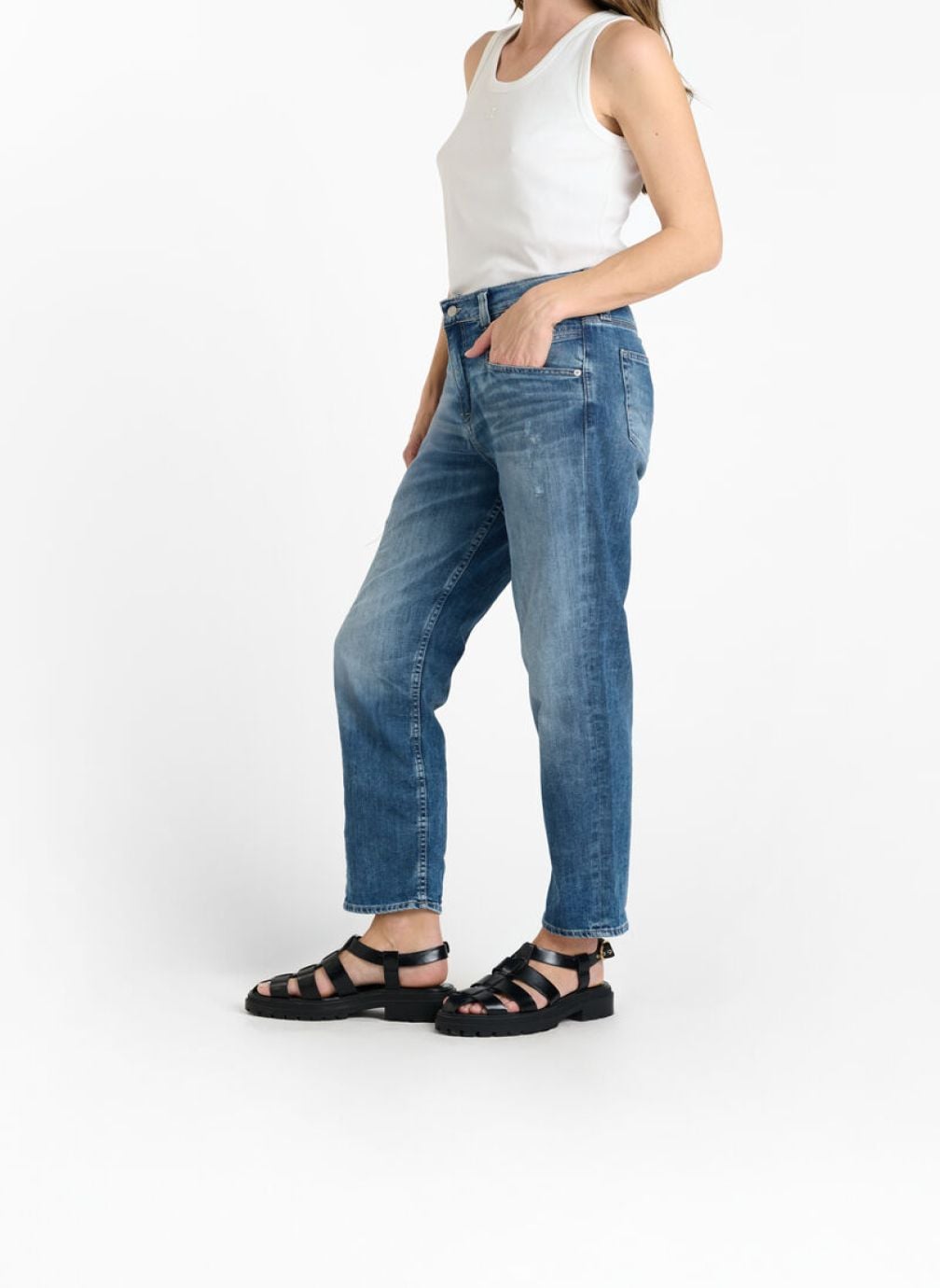 Jeans droit Jeans loose Blue femme bleu Le temps des cerises Jeans droit Jeans loose Blue femme bleu Bleu