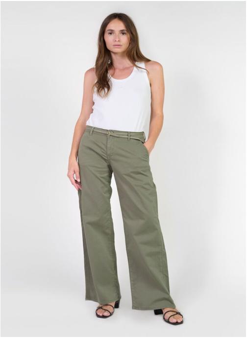 Le temps des cerises Pantalons droit Pantalon flare TAHIS Khaki femme vert