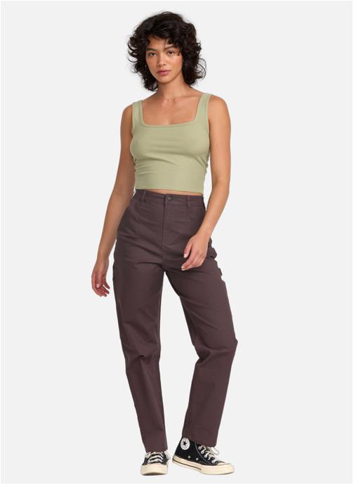RVCA Pantalons droit Recession femme marron