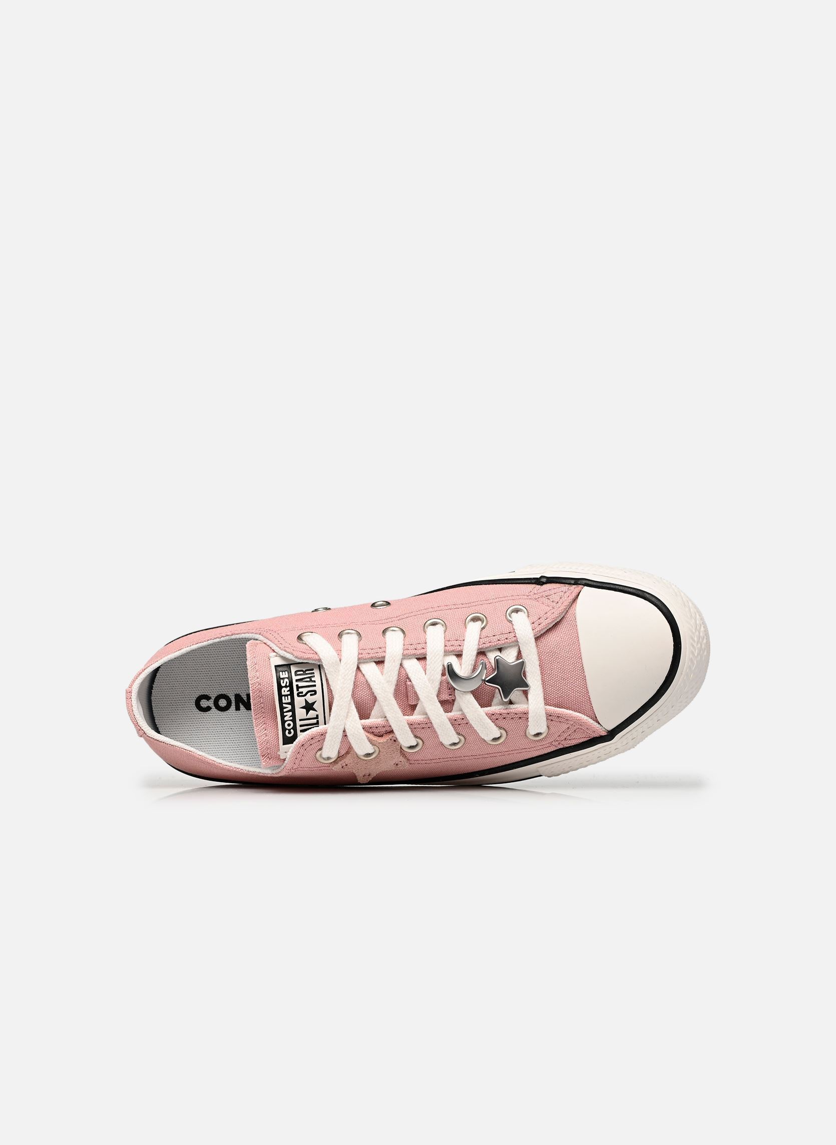 Niedrige Sneaker Chuck Taylor All Star Ox J mädchen rosa Converse Niedrige Sneaker Chuck Taylor All Star Ox J mädchen rosa PETAL PIT/WHITE/BLACK