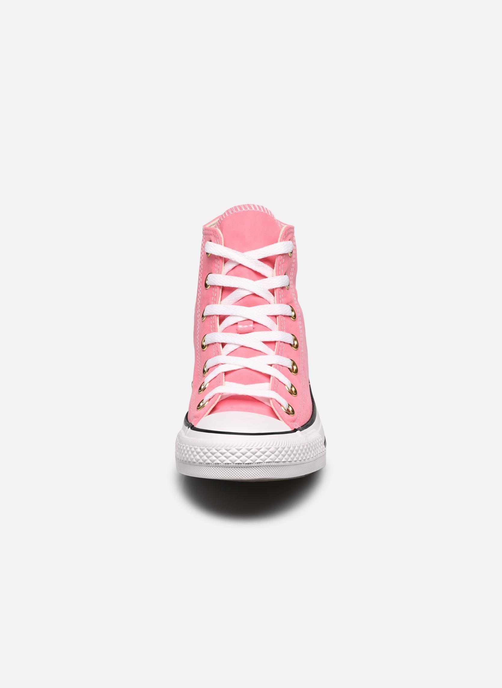 Baskets Chuck Taylor All Star Peached Canvas Hi femme rose Converse Baskets Chuck Taylor All Star Peached Canvas Hi femme rose WATERMELON PINK/WHITE/GOLD