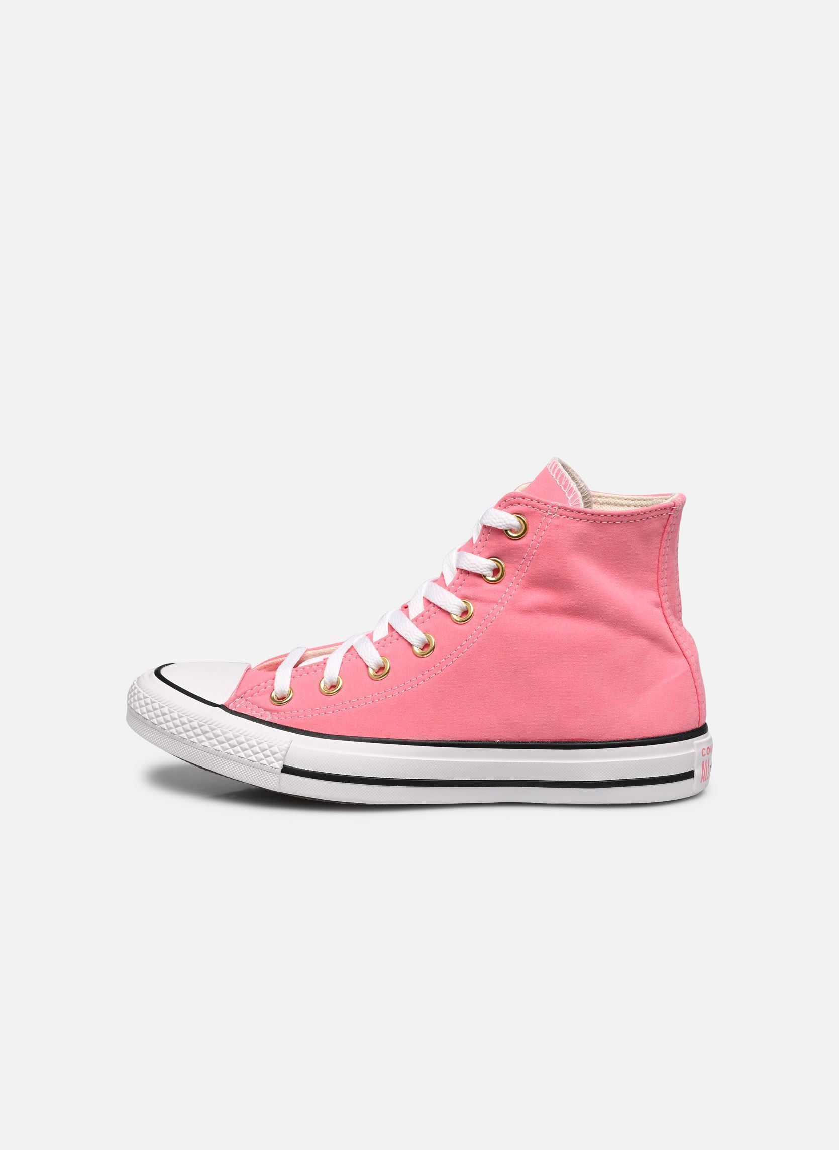 Baskets Chuck Taylor All Star Peached Canvas Hi femme rose Converse Baskets Chuck Taylor All Star Peached Canvas Hi femme rose WATERMELON PINK/WHITE/GOLD