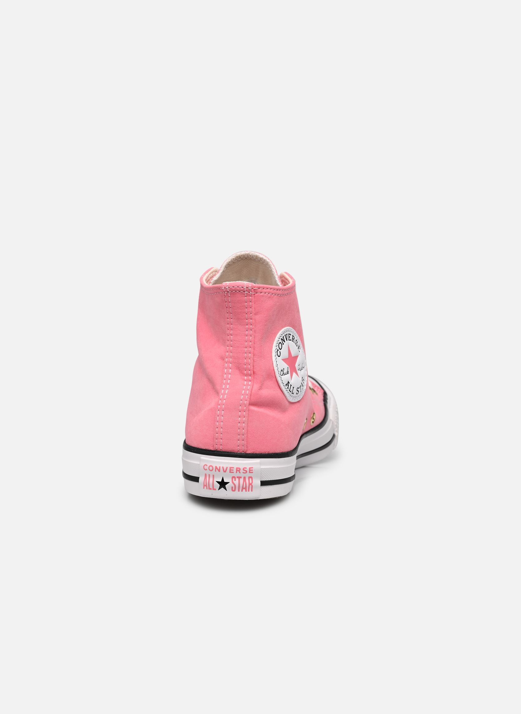 Baskets Chuck Taylor All Star Peached Canvas Hi femme rose Converse Baskets Chuck Taylor All Star Peached Canvas Hi femme rose WATERMELON PINK/WHITE/GOLD