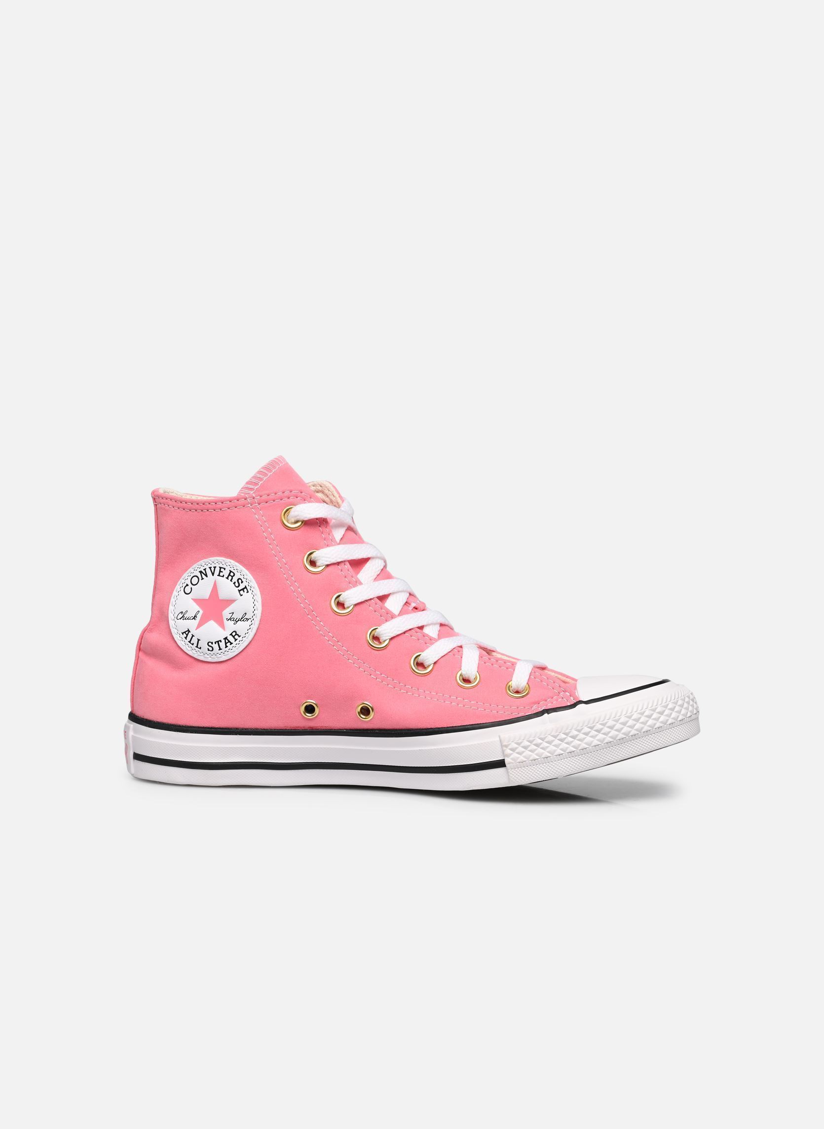 Baskets Chuck Taylor All Star Peached Canvas Hi femme rose Converse Baskets Chuck Taylor All Star Peached Canvas Hi femme rose WATERMELON PINK/WHITE/GOLD