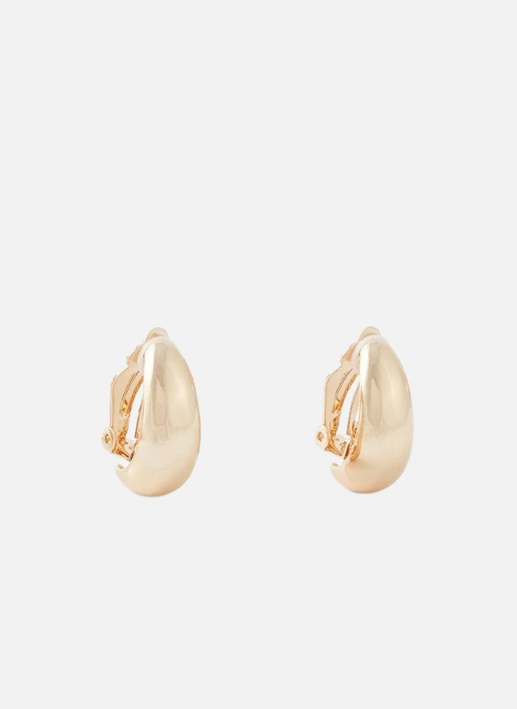 Petites Boucles D'oreilles Clips Dorées Avec Brillants - Occasion En Très Bon état