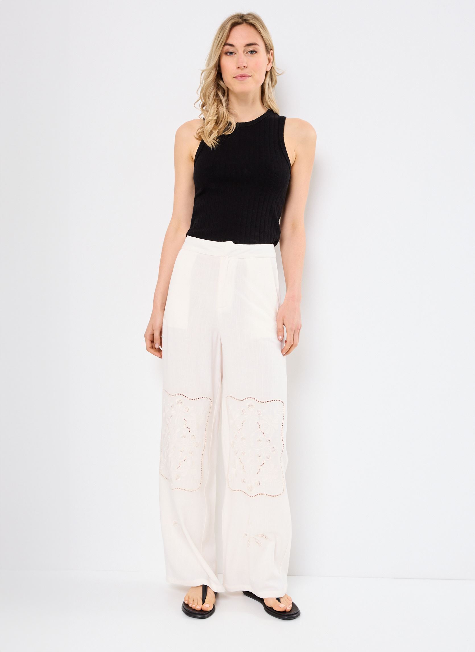 Pantalons larges PRISKA LARGE femme blanc La Petite Etoile Pantalons larges PRISKA LARGE femme blanc 12-IVOIRE