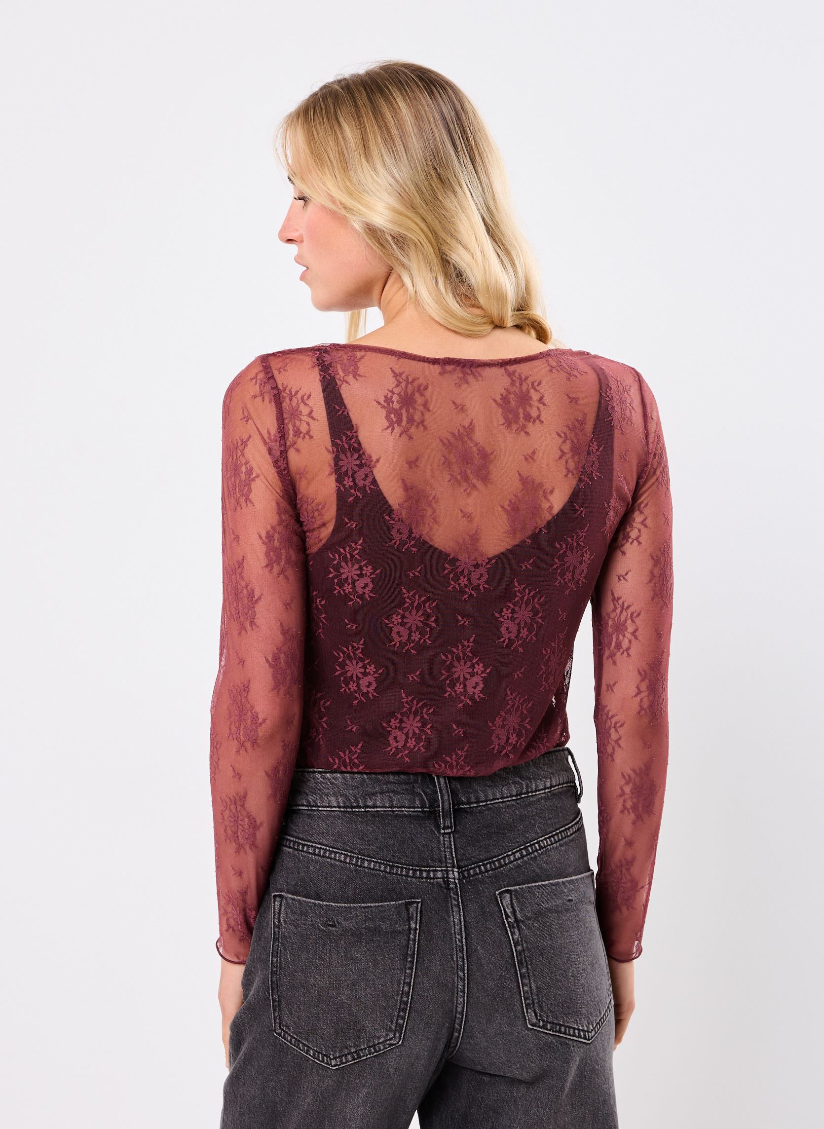 Tee-shirts manches longues TELLA femme bordeaux Georgia Rose Tee-shirts manches longues TELLA femme bordeaux BURGUNDY