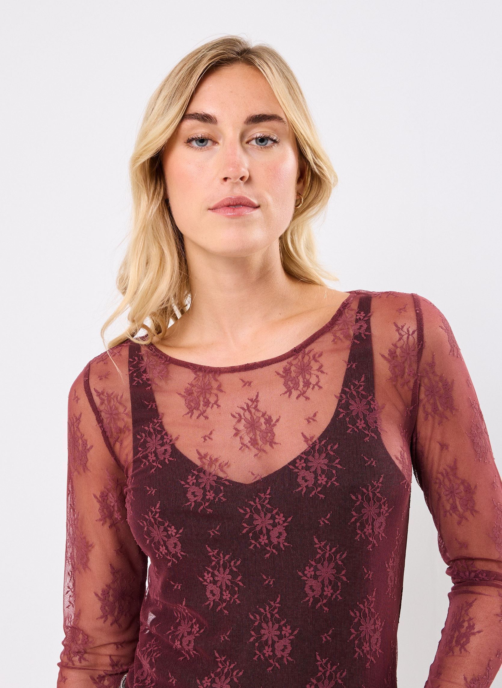 Tee-shirts manches longues TELLA femme bordeaux Georgia Rose Tee-shirts manches longues TELLA femme bordeaux BURGUNDY