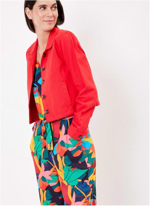 La Fiancée Vestes Veste courte unie en coton bio BLASI femme rouge