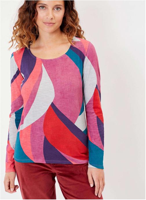 La Fiancée Tee-shirts T-shirt coton bio imprimé KANPUR femme rouge