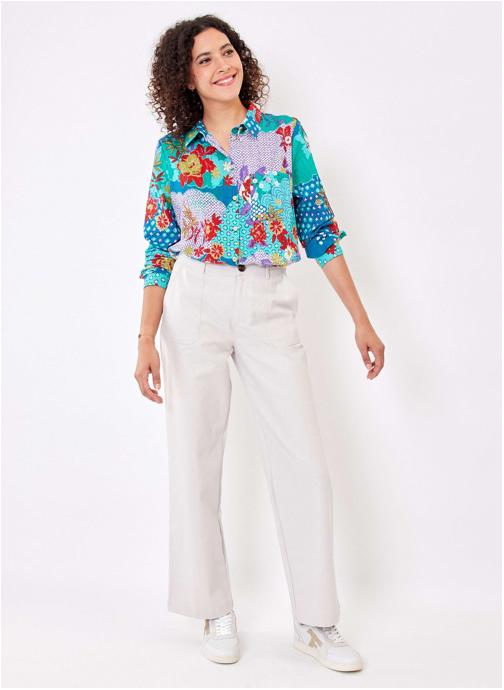 La Fiancée Pantalons droit Pantalon droit coton épais uni LINE femme beige