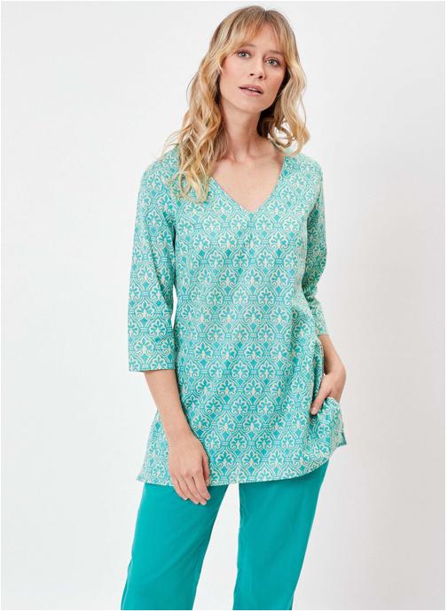 La Fiancée Blouses Tunique voile coton bio LAURIE femme bleu