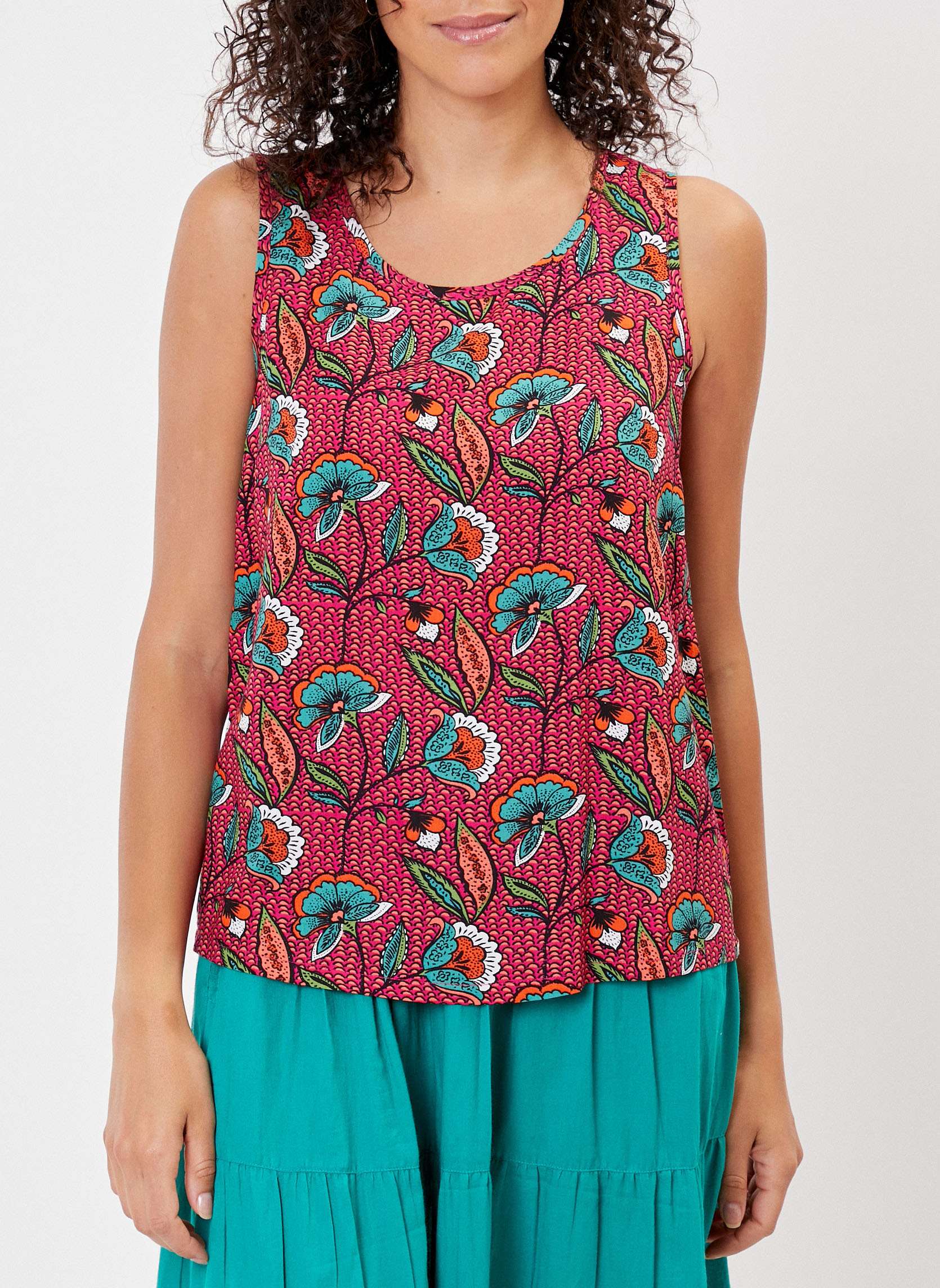 Débardeur Femme Fresh Produce - Motif Floral Multicolore - Taille S - 100% Coton - Occasion Très Bon état