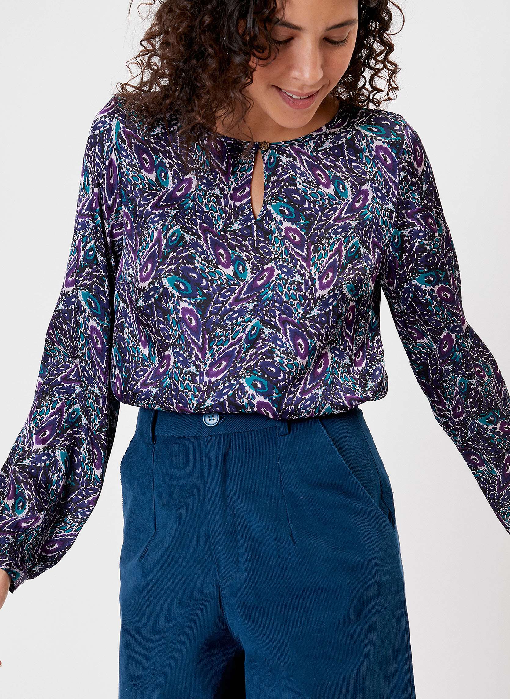 Chemise Clio 100% Soie Dupioni Imprimée à Carreaux - Rose/Violet/Orange - Taille 10 - Occasion TBE