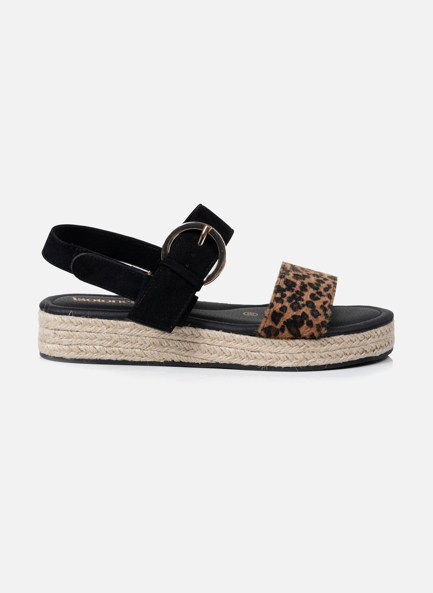 Sandales Sandales Femme Tressées Camel femme noir Isotoner Sandales Sandales Femme Tressées Camel femme noir Noir