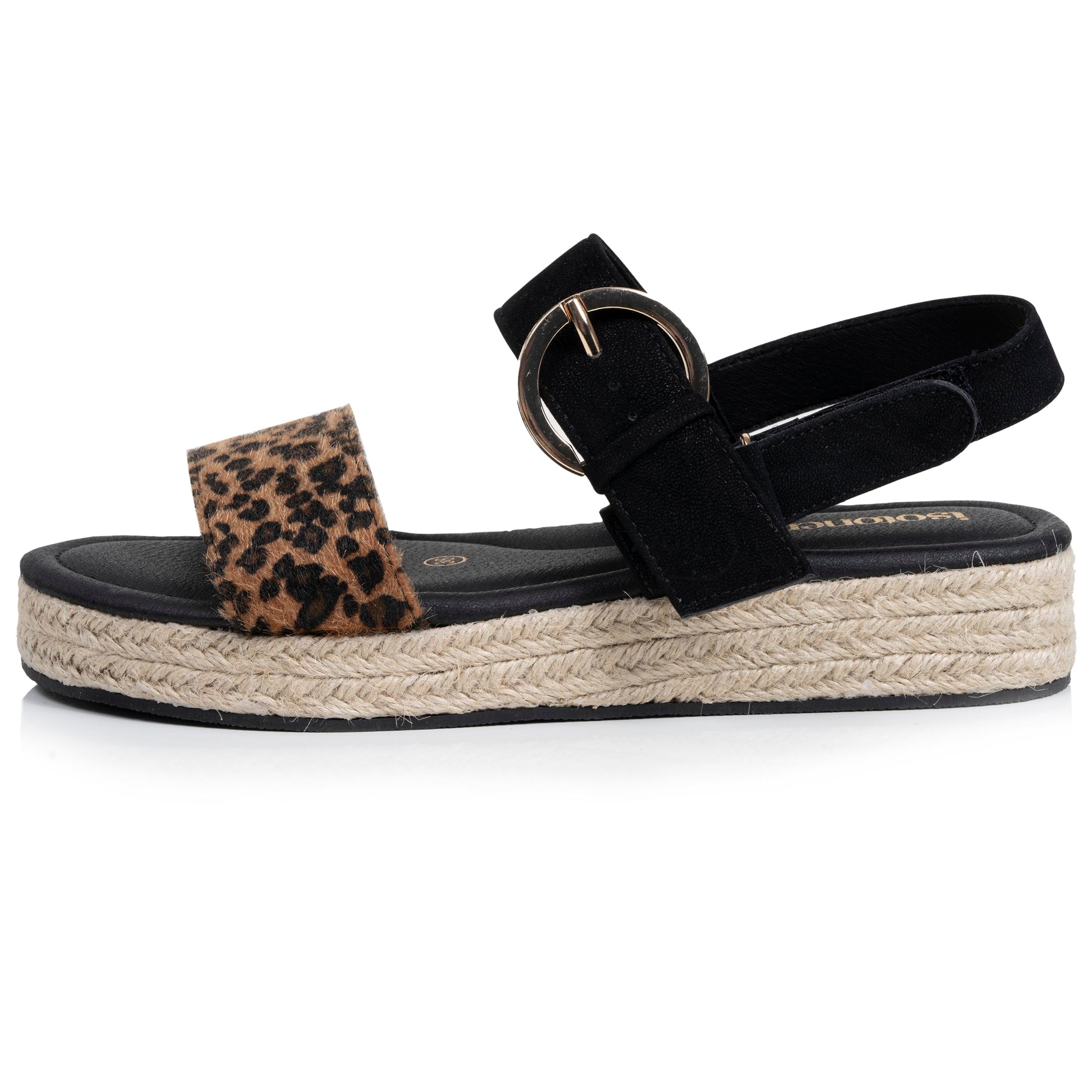 Sandales Sandales Femme Tressées Camel femme noir Isotoner Sandales Sandales Femme Tressées Camel femme noir Noir