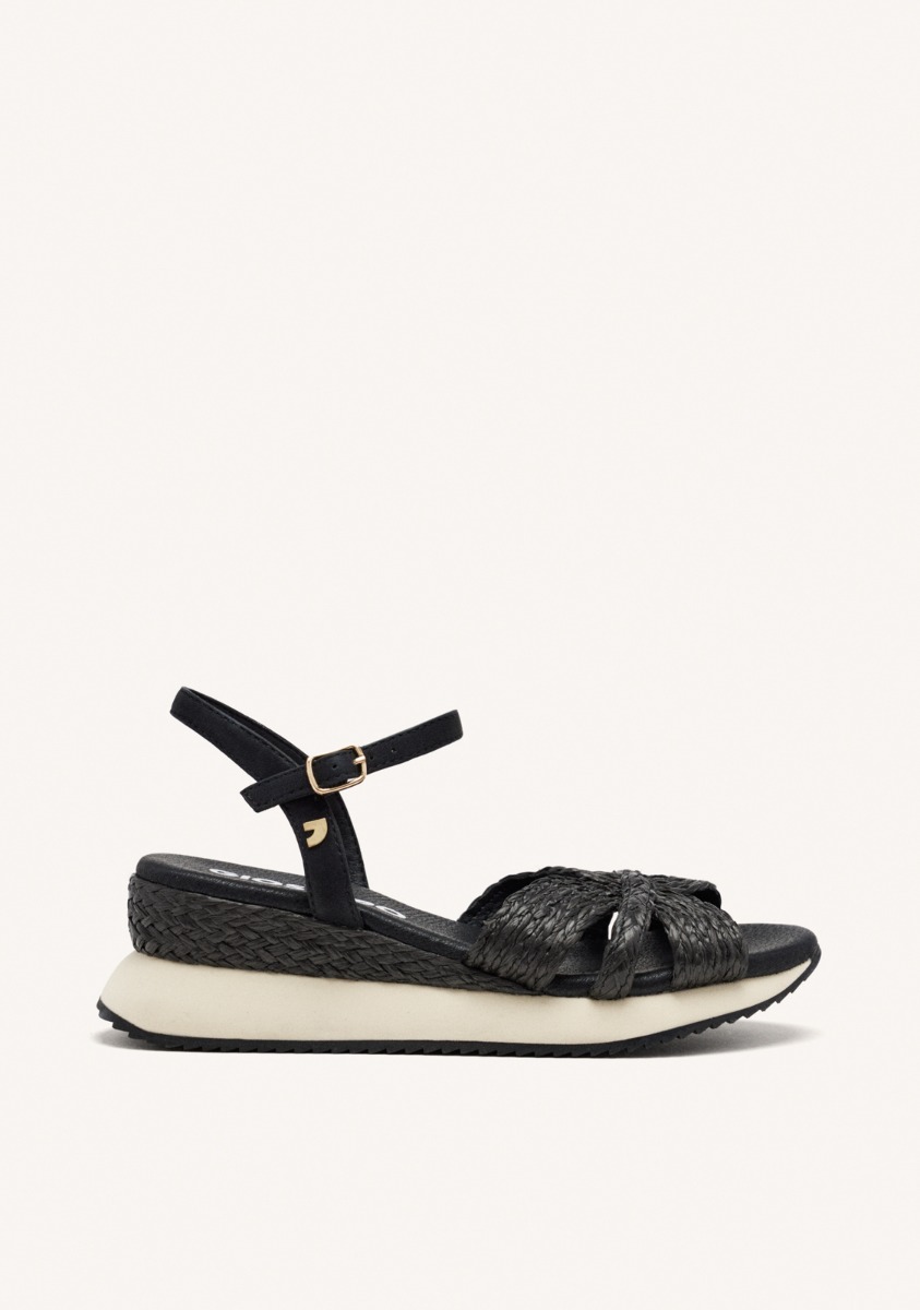 Sandales Casual Sandals - Sandales Compensées En Raphia - Noir femme noir Gioseppo Sandales Casual Sandals - Sandales Compensées En Raphia - Noir femme noir Noir