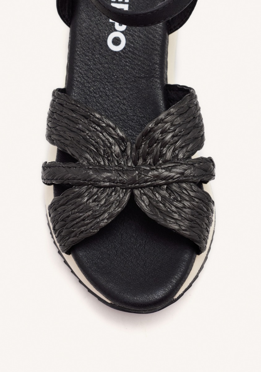 Sandales Casual Sandals - Sandales Compensées En Raphia - Noir femme noir Gioseppo Sandales Casual Sandals - Sandales Compensées En Raphia - Noir femme noir Noir