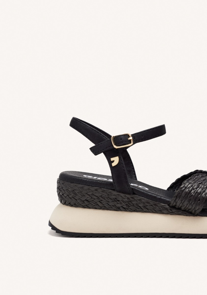 Sandales Casual Sandals - Sandales Compensées En Raphia - Noir femme noir Gioseppo Sandales Casual Sandals - Sandales Compensées En Raphia - Noir femme noir Noir