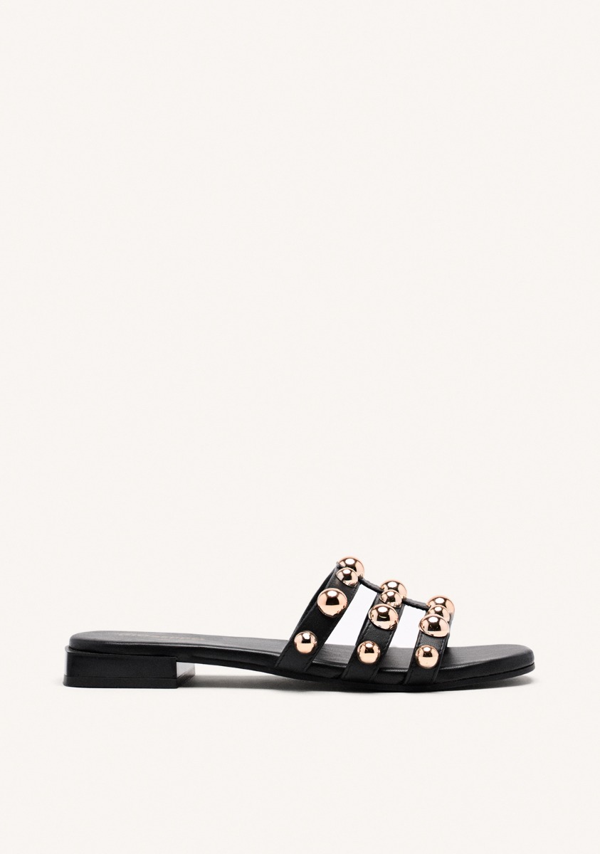 Sandales Sandals - Sandales Plates Cloutées Cuir Dekorra - Noir femme noir Gioseppo Sandales Sandals - Sandales Plates Cloutées Cuir Dekorra - Noir femme noir Noir