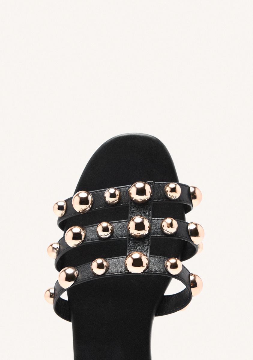 Sandales Sandals - Sandales Plates Cloutées Cuir Dekorra - Noir femme noir Gioseppo Sandales Sandals - Sandales Plates Cloutées Cuir Dekorra - Noir femme noir Noir
