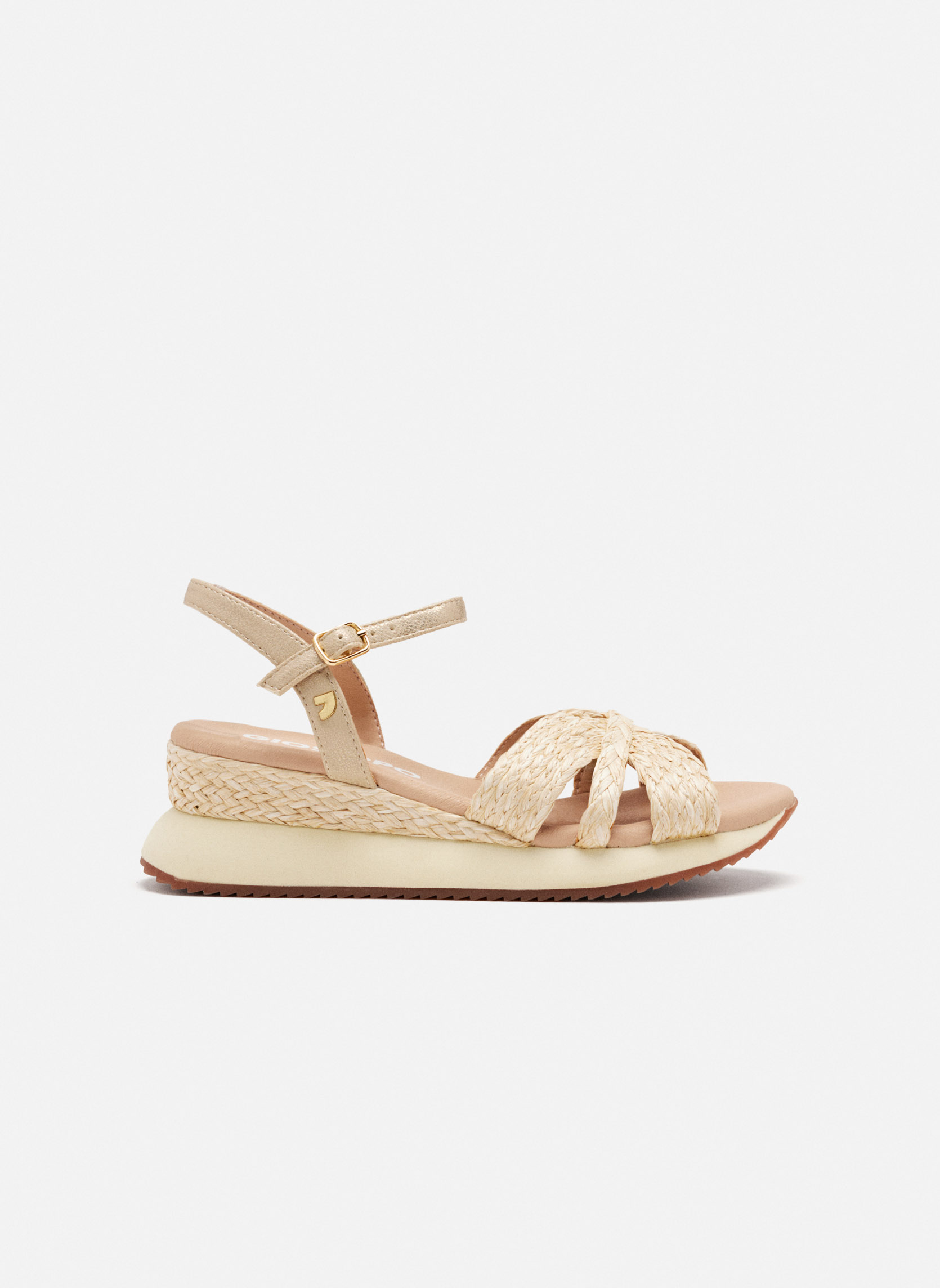 Sandales Casual Sandals - Sandales Compensées En Raphia - Natural femme beige Gioseppo Sandales Casual Sandals - Sandales Compensées En Raphia - Natural femme beige Beige